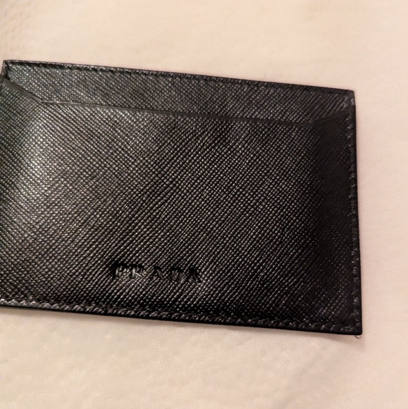 PRADA Saffiano Card Holder/Wallet Black Vintage EUC COA - Picture 5 of 7